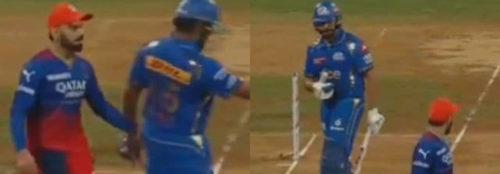 Video surfaces of Kohli teasing Rohit Sharma in the recent MI vs RCB encounter.